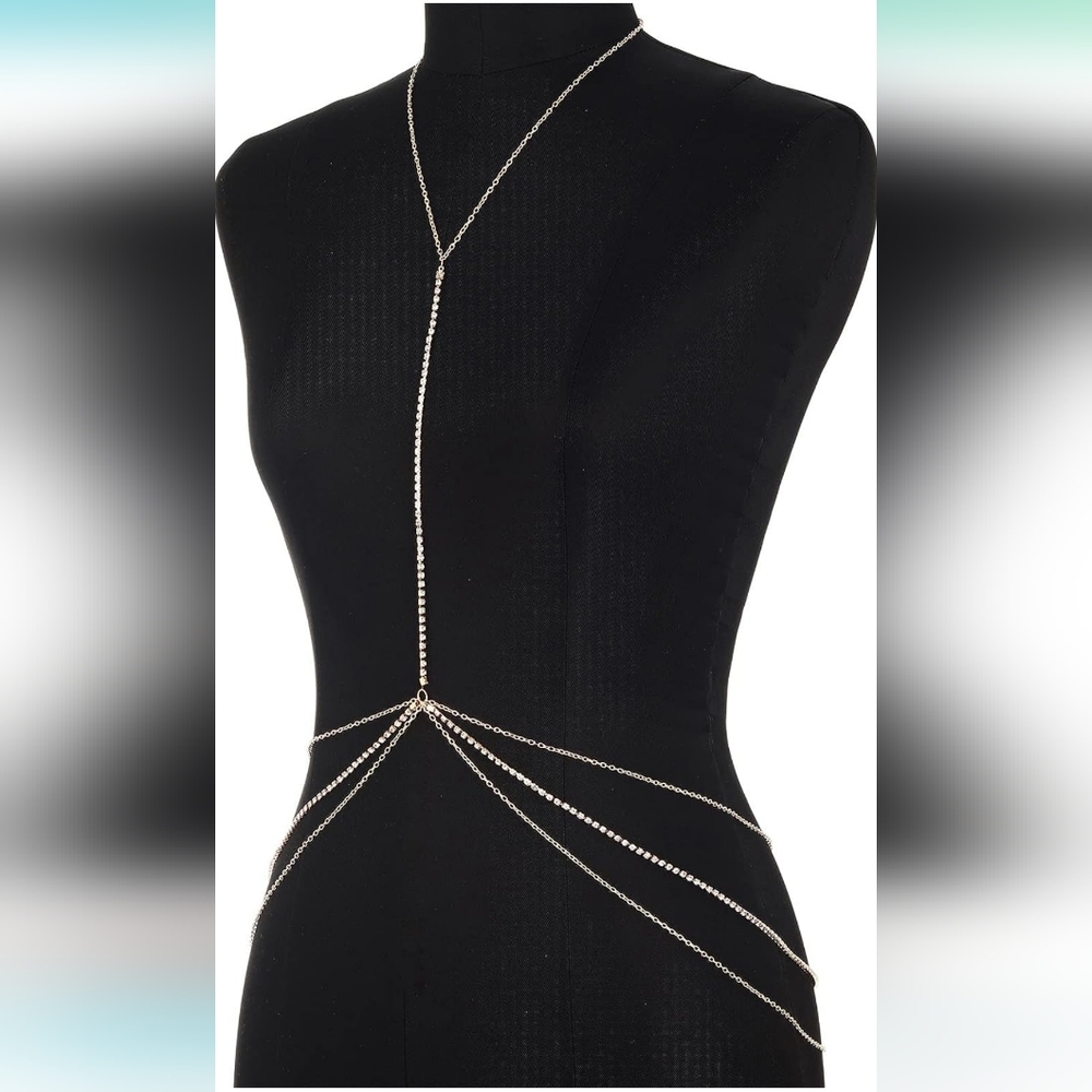 Elegant Silver Body Chain Jewelry
